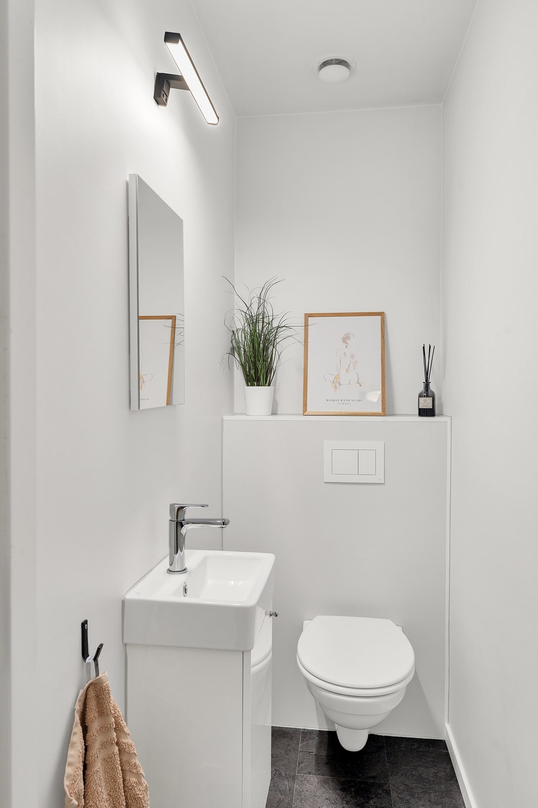 Toalettrom med vegghengt toalett. Galleribilde