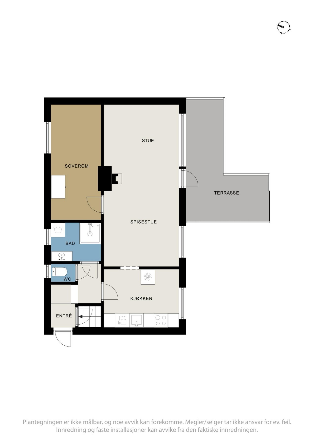 Plantegning 1. etasje leilighet. Galleribilde