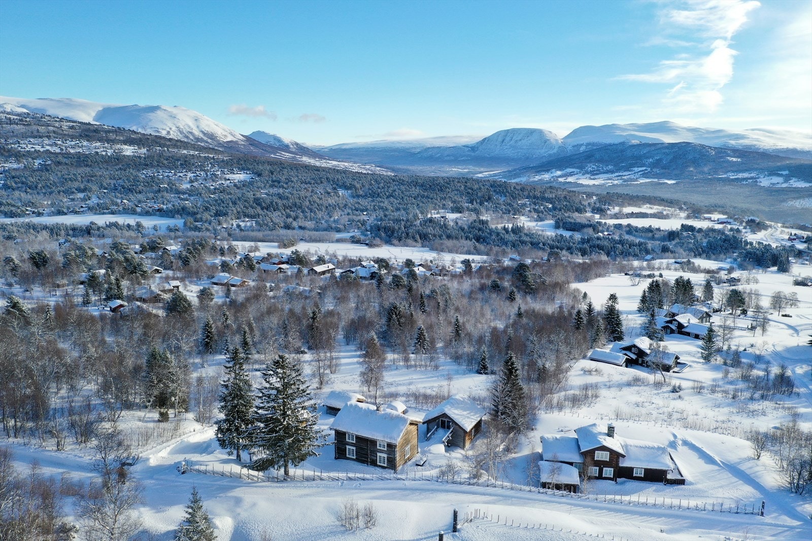 En "husmannsplass" med våningshus, låve, stabbur, smie, kvernhus og uthus med god beliggenhet i Hornlia Galleribilde