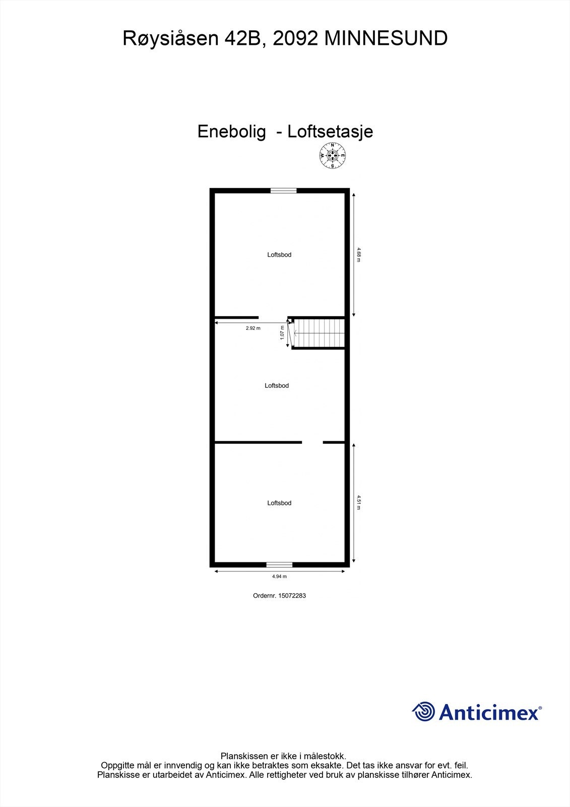 Plantegning loftsetasje Galleribilde