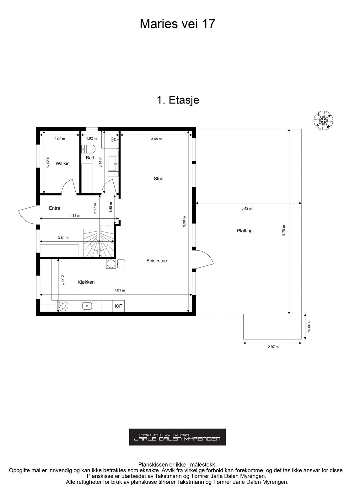 Plantegning 1. etg Galleribilde