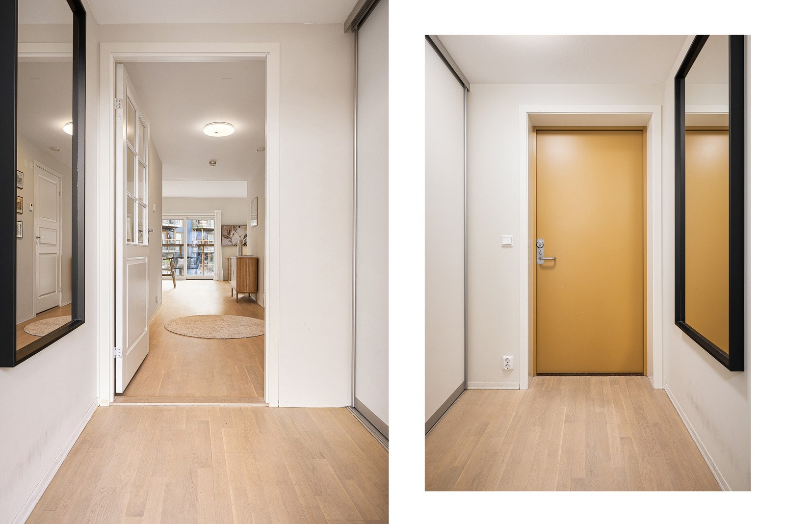 Romslig entrè med god plass til oppbevaring av ytterklær og sko. Galleribilde