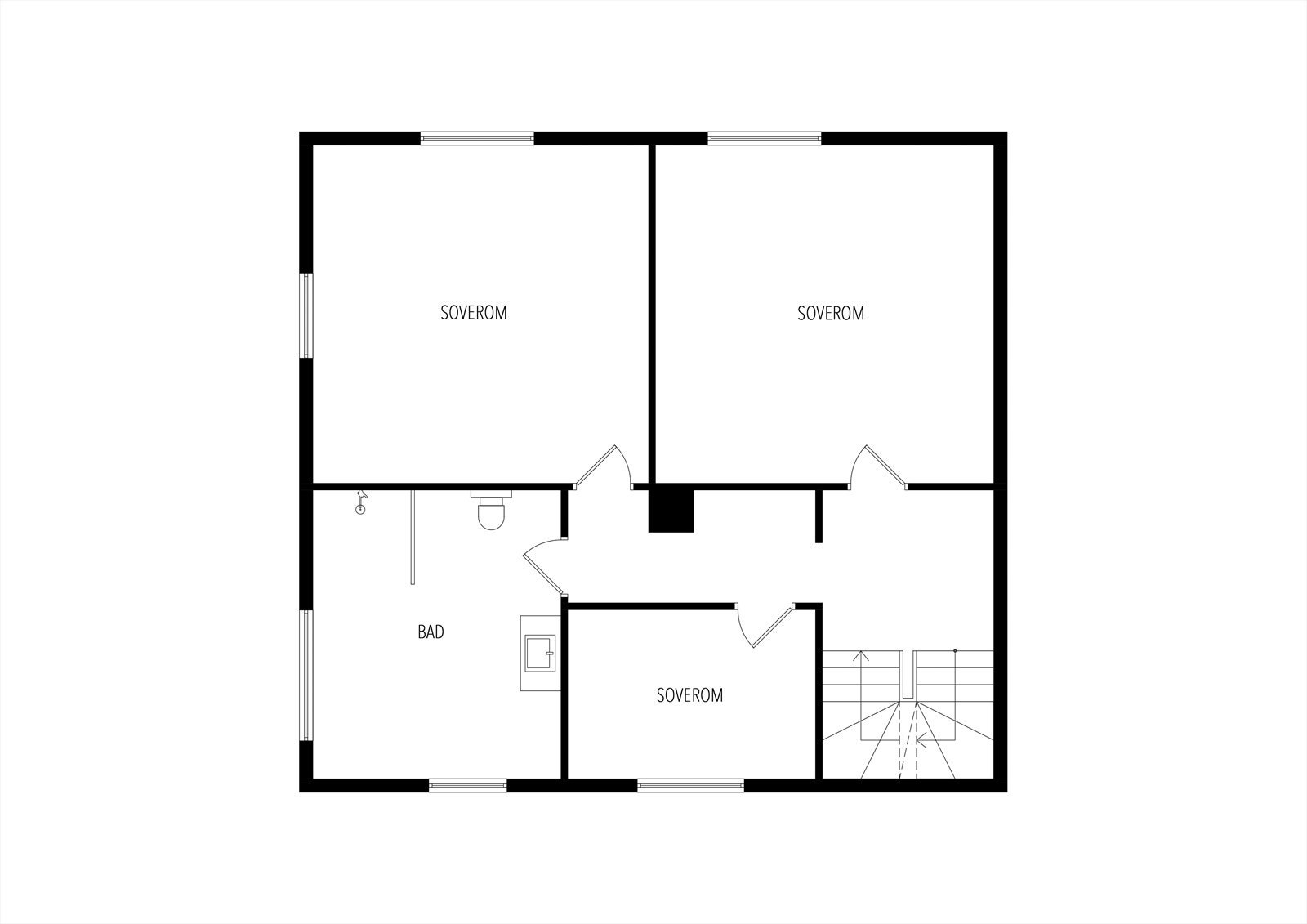 Plantegning andre etasje. Galleribilde