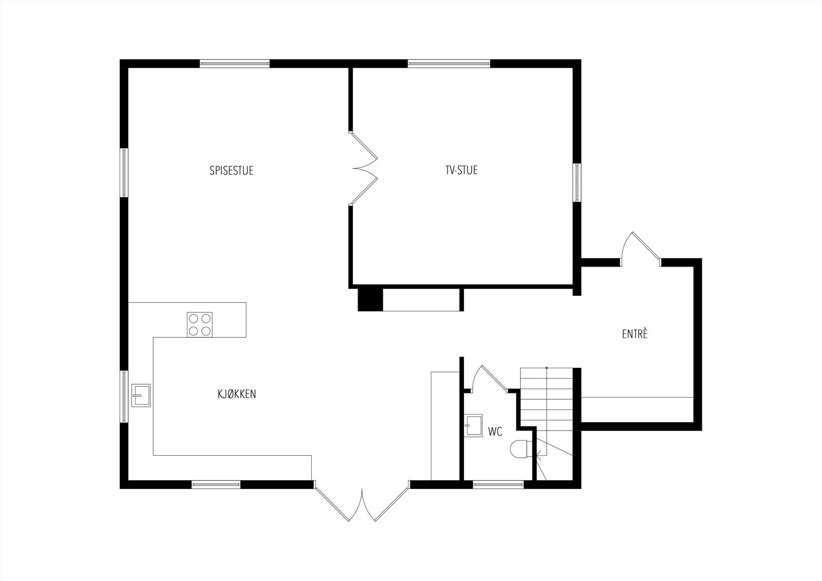 Plantegning første etasje. Galleribilde