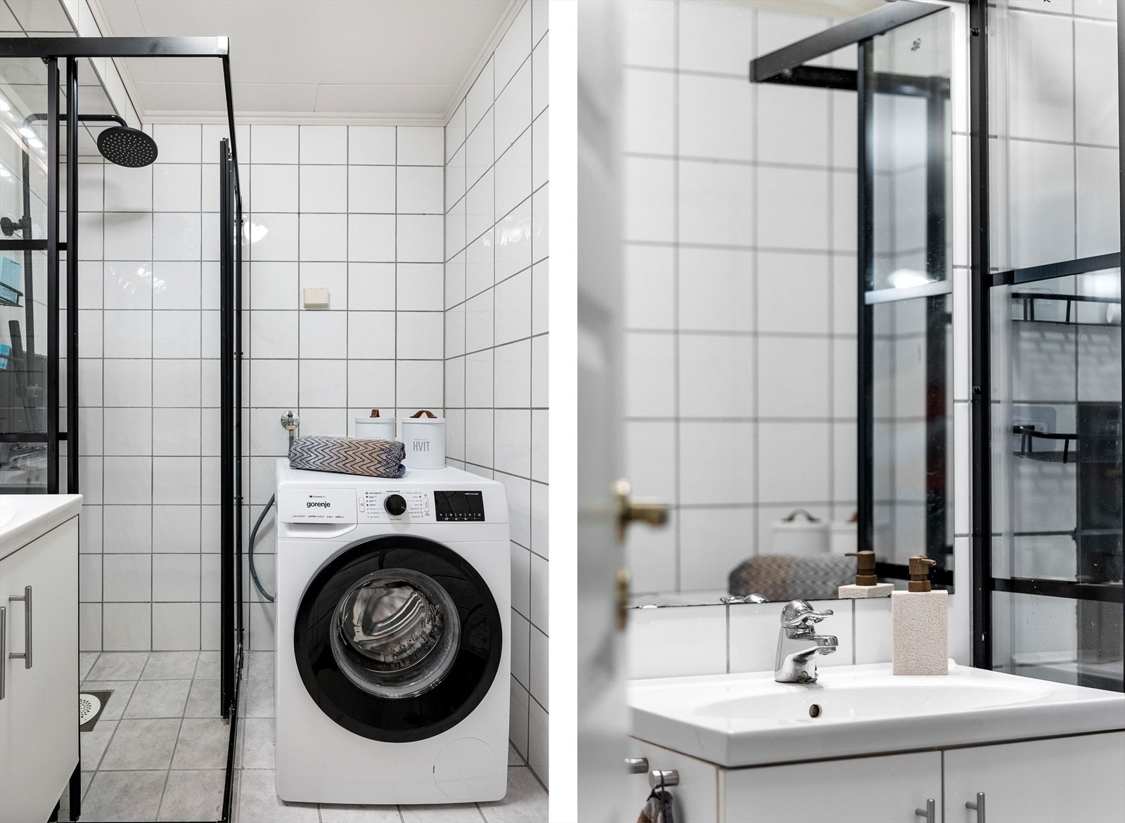Badet har opplegg til vaskemaskin. Galleribilde