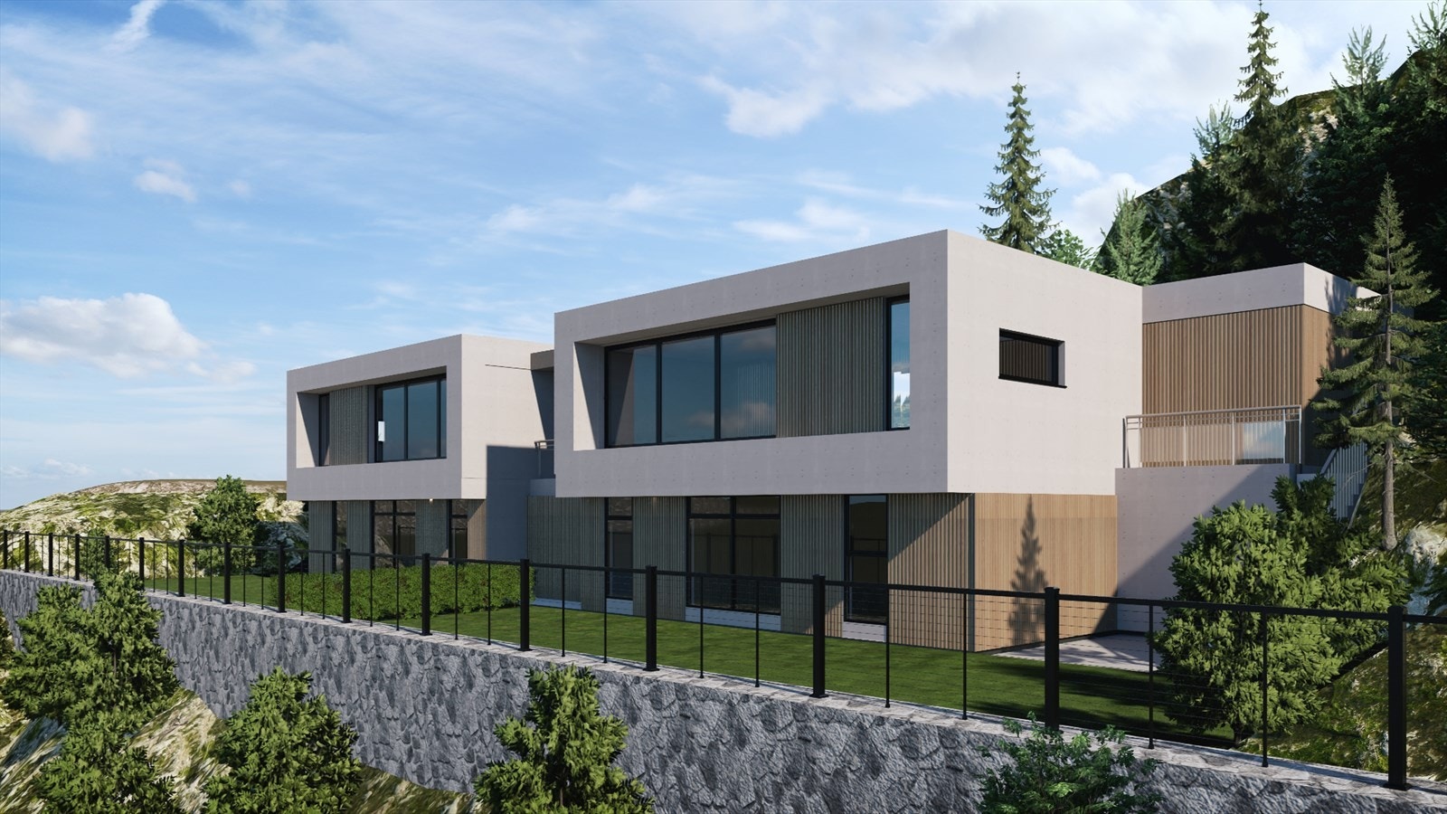 Illustrasjonsbilde - Sluttproduktet blir en moderne bolig med fantastiske utsikt- og solforhold. Galleribilde