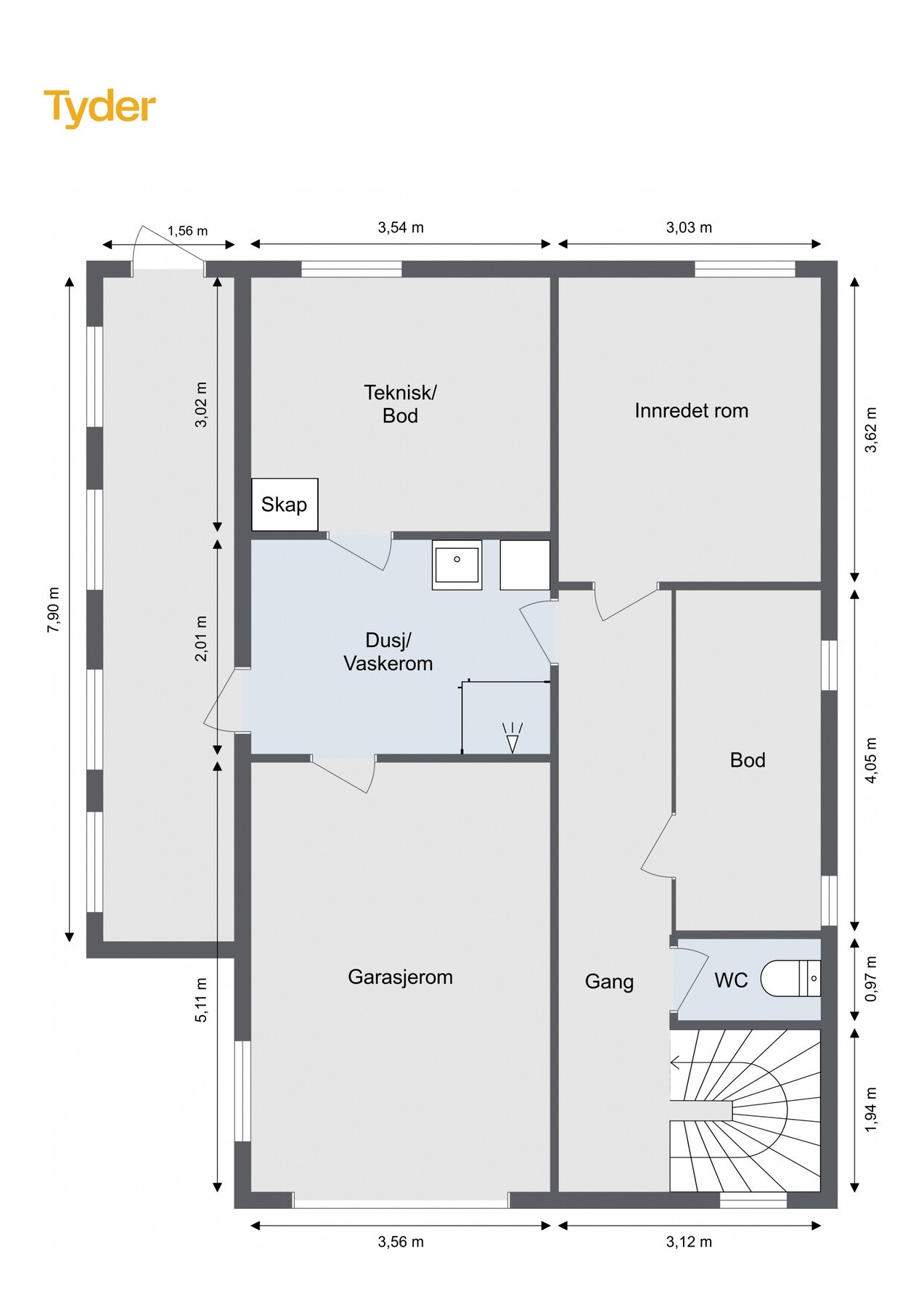 Plantegning kjelleretasje. Galleribilde