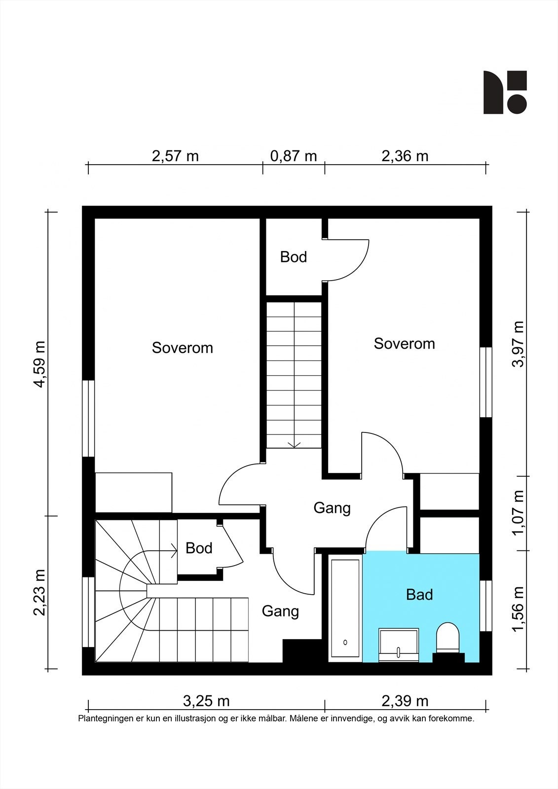 Plantegning for 2. etasje Galleribilde