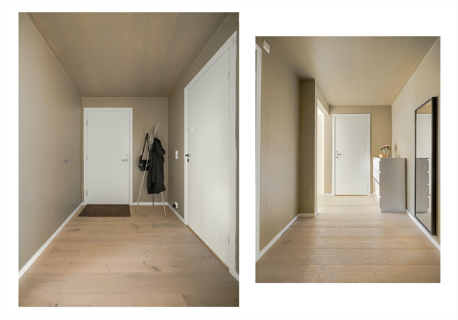 Entréen er romslig og innbydende, med svært god plass til ønsket garderobeløsning. Galleribilde