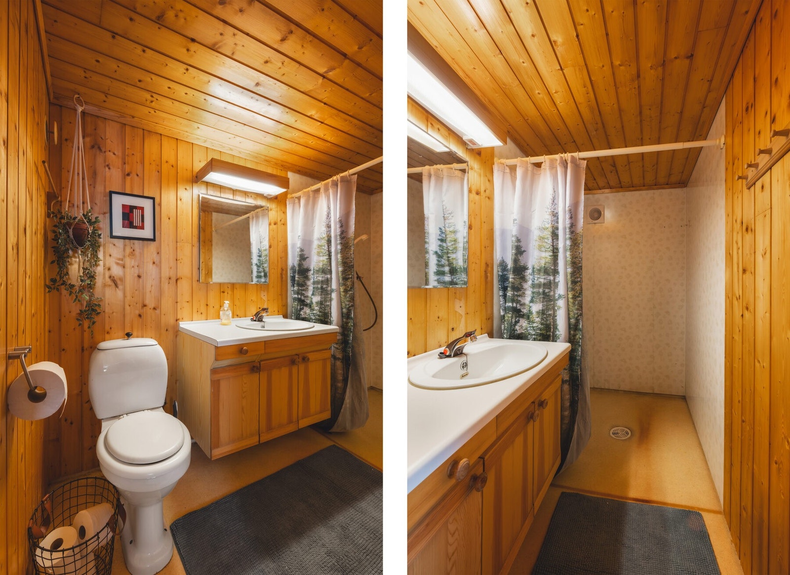 Badet er enkelt og har behov for renovering. Galleribilde