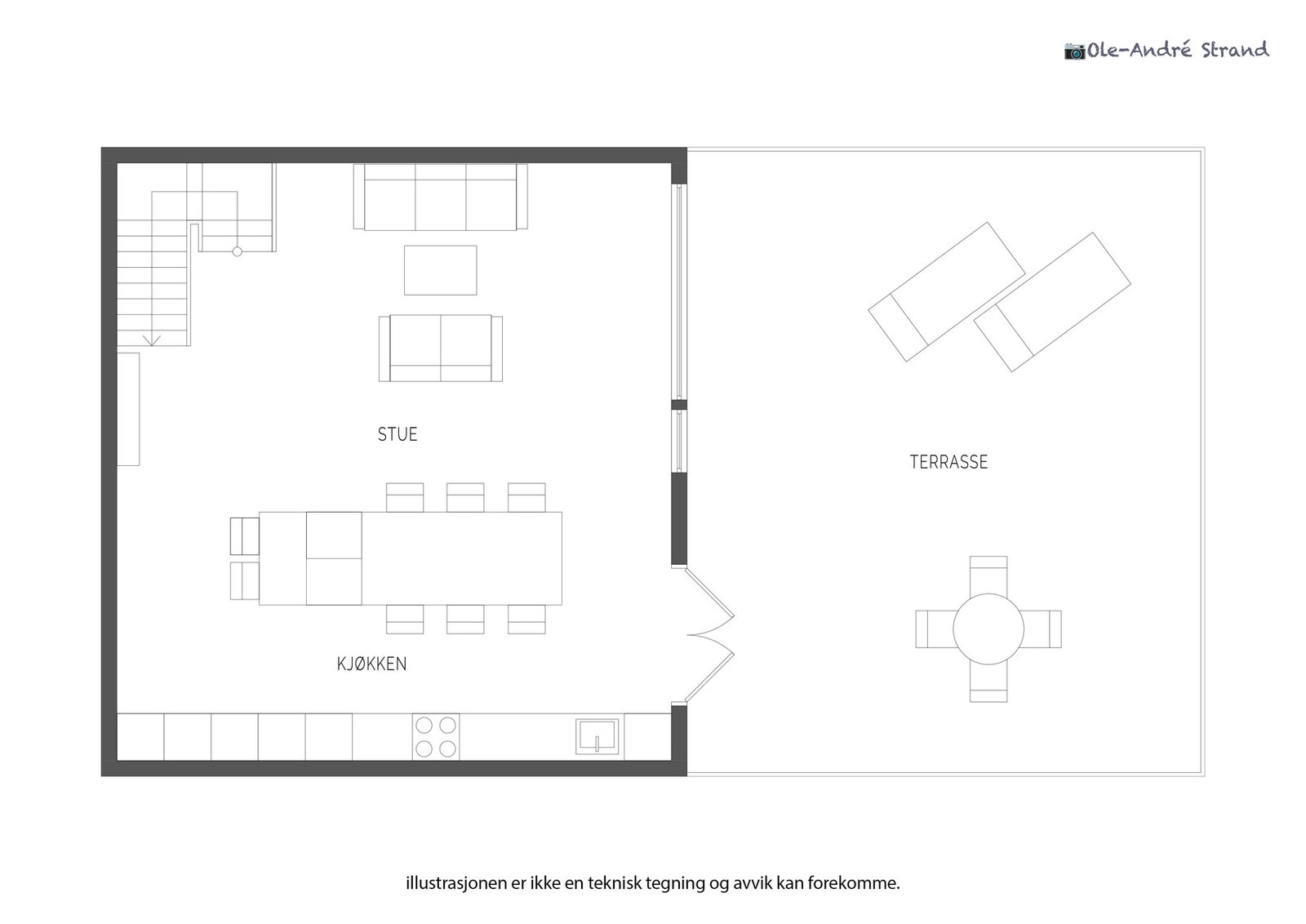 Underetasjen har et areal på 49 m² med utgang til terrasse på 49 m² Galleribilde