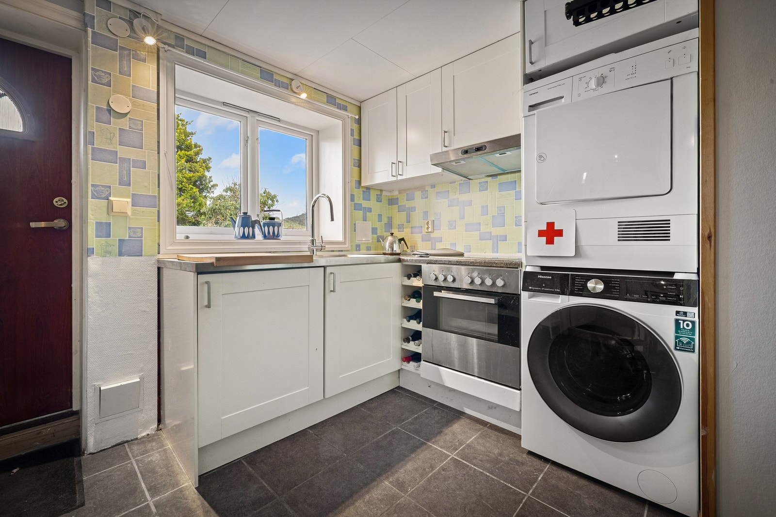 Dette er gang og vaskerom på opprinnelige tegninger. Galleribilde