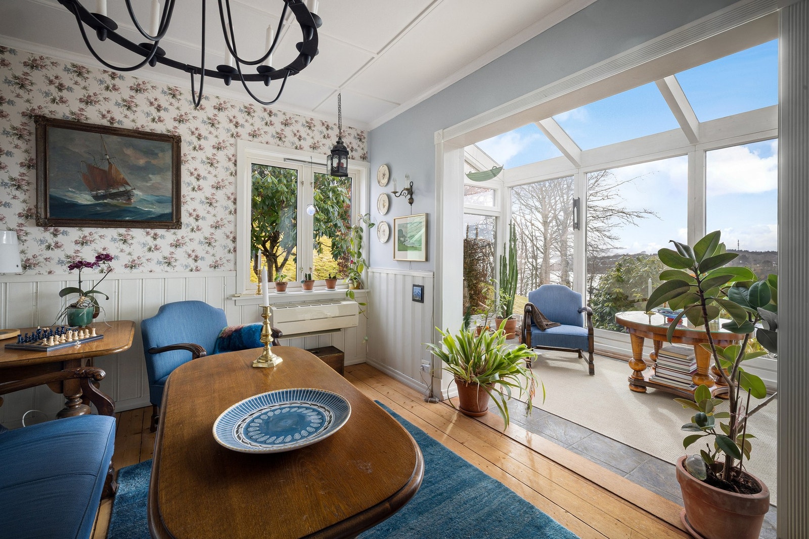 Stue og vinterhage. Galleribilde