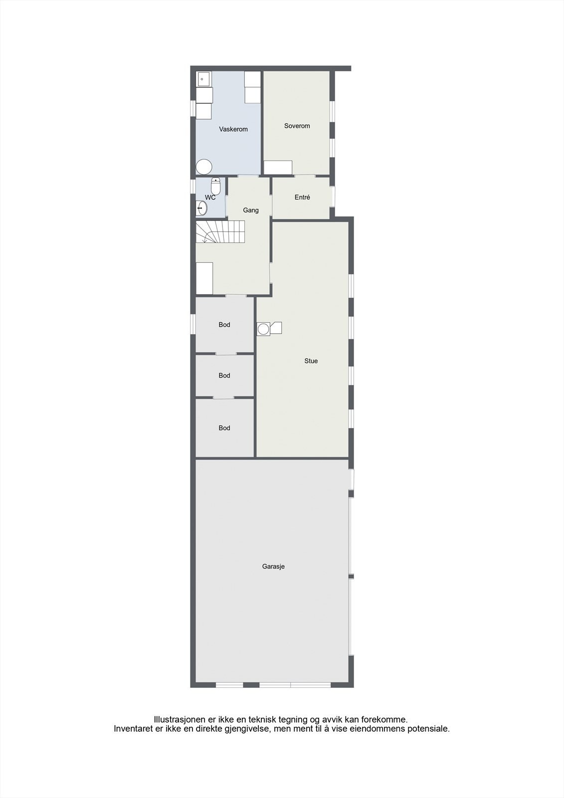 Plantegning underetasjen. Galleribilde