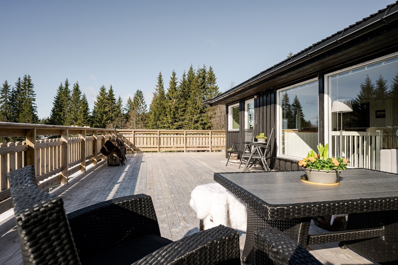 Dette er uten tvil en skikkelig fin plass for lange og late sommerdager! Med store skogområder rett bak huset, og er dette et eldorado for deg som er glad i friluftsliv, jakt og fiske. Galleribilde