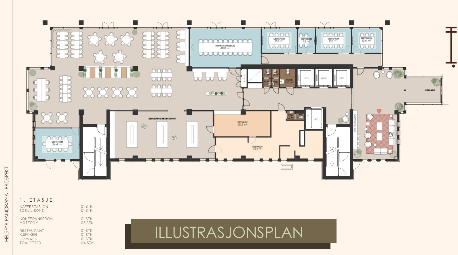 Attraktiv første etasje med masse puls. Personalrestaurant og fellesmøtrom Galleribilde