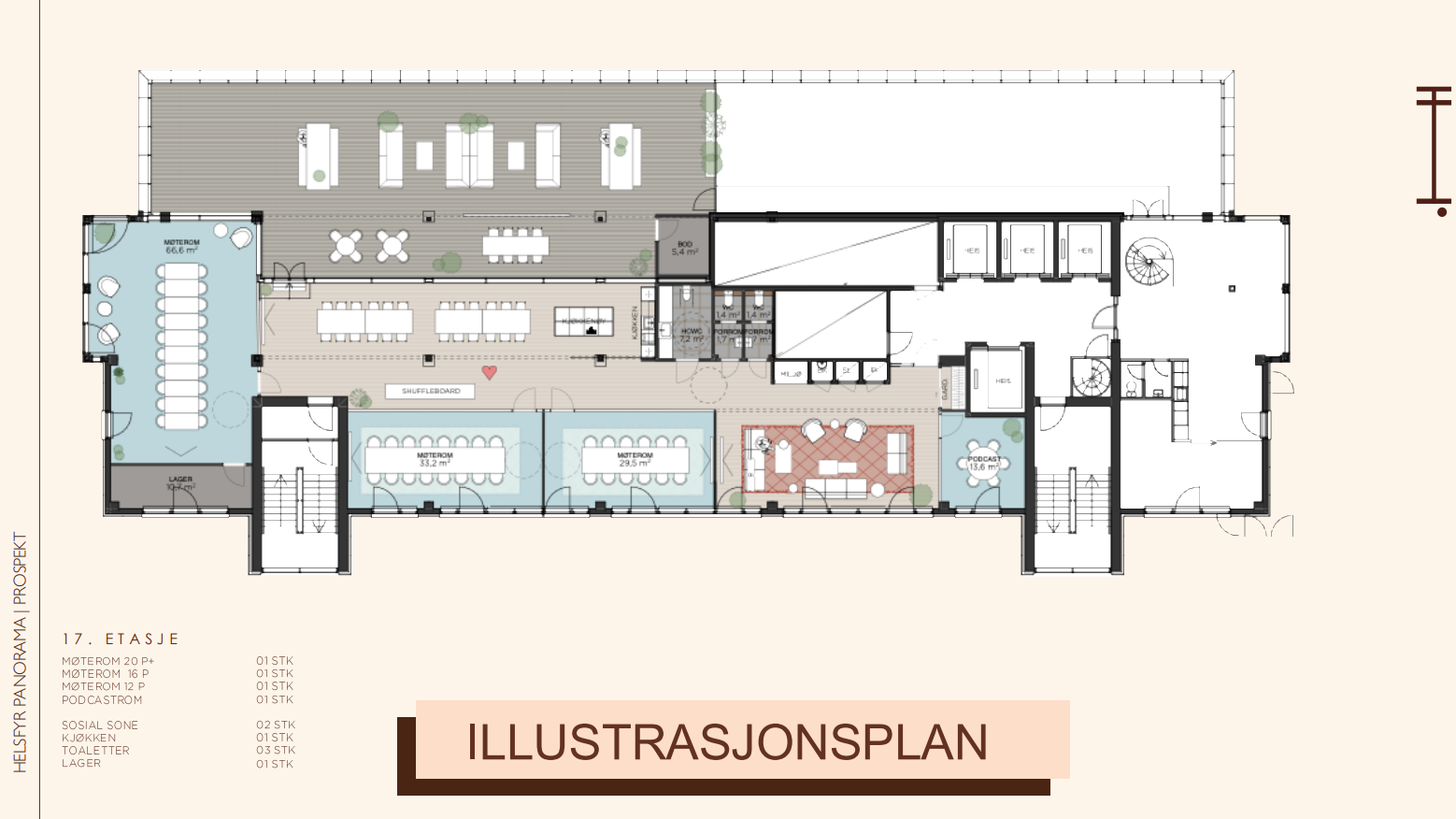 Unik mulighet til å bruke byggets toppetasje til ulike møter, arrangmenter mm. Galleribilde