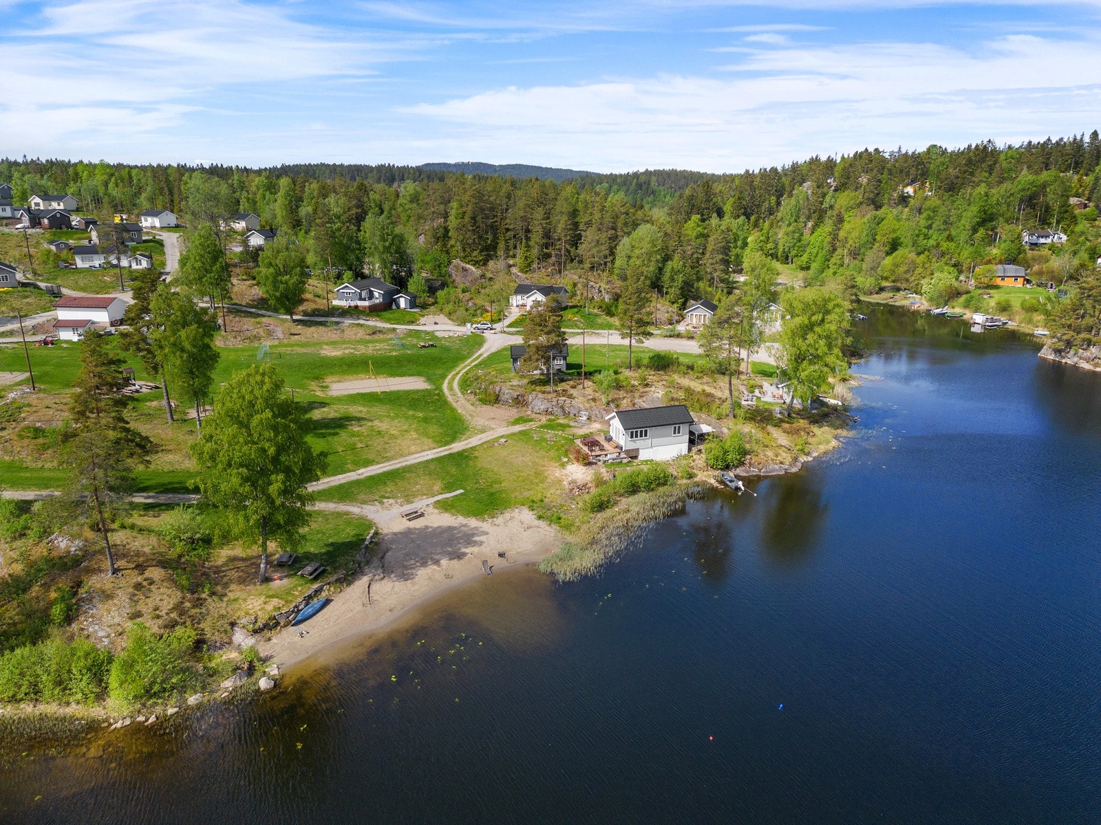 Dronefoto av området. Galleribilde