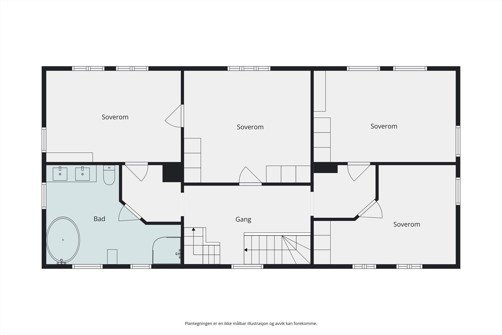 Plantegning, våningshuset i 2. etg. Galleribilde