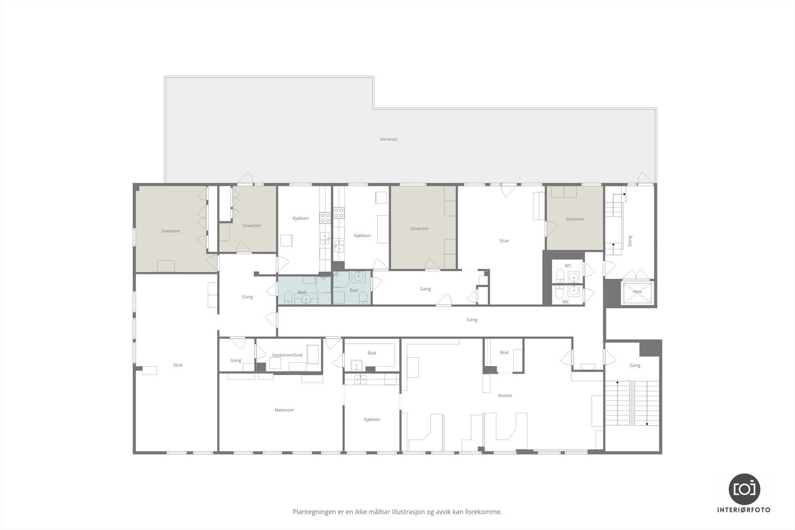 Plantegning 3. etasje Galleribilde