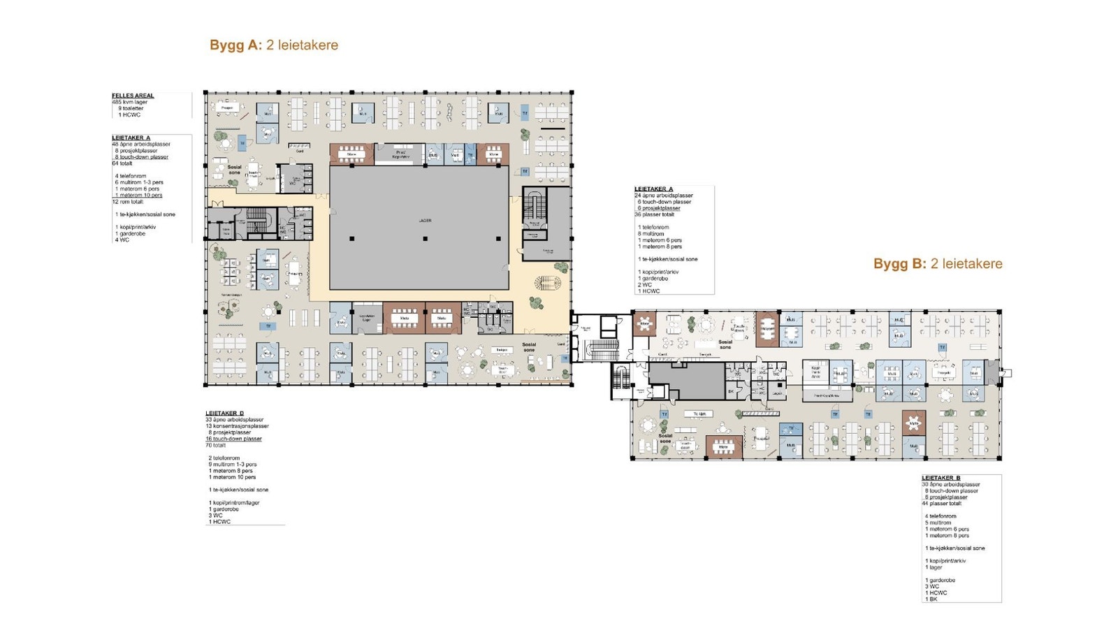 Plan 3 – Bygg A/B (To-deling) Galleribilde