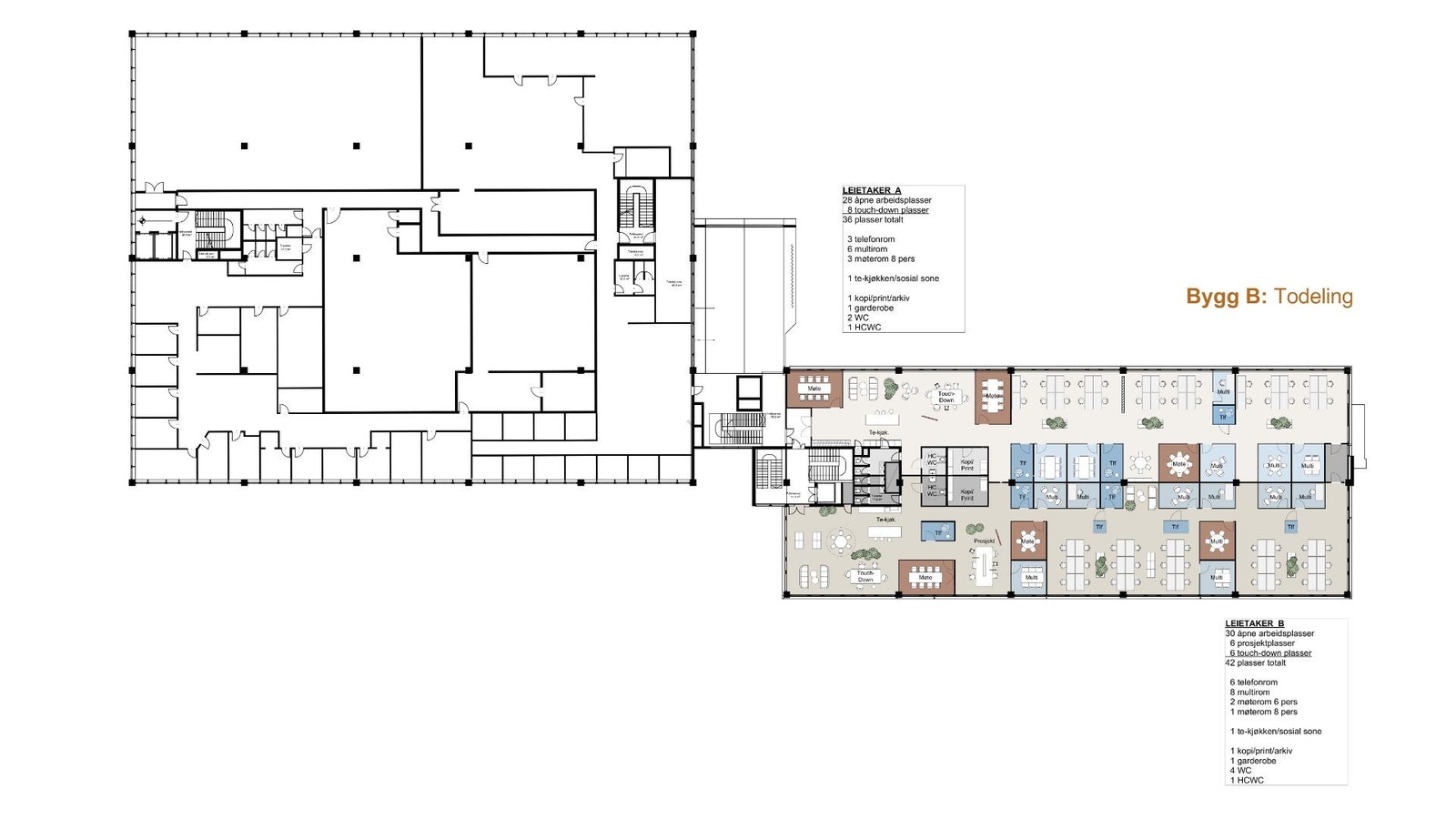 Plan 2 – Bygg B (To-deling) Galleribilde