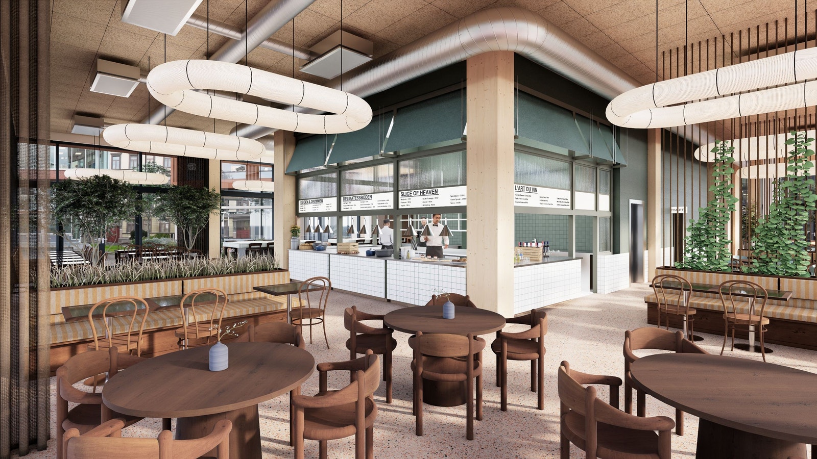 Bedriftsrestaurant i eiendommens 1.etg
Veiledende illustrasjon, forbehold om endringer. Galleribilde