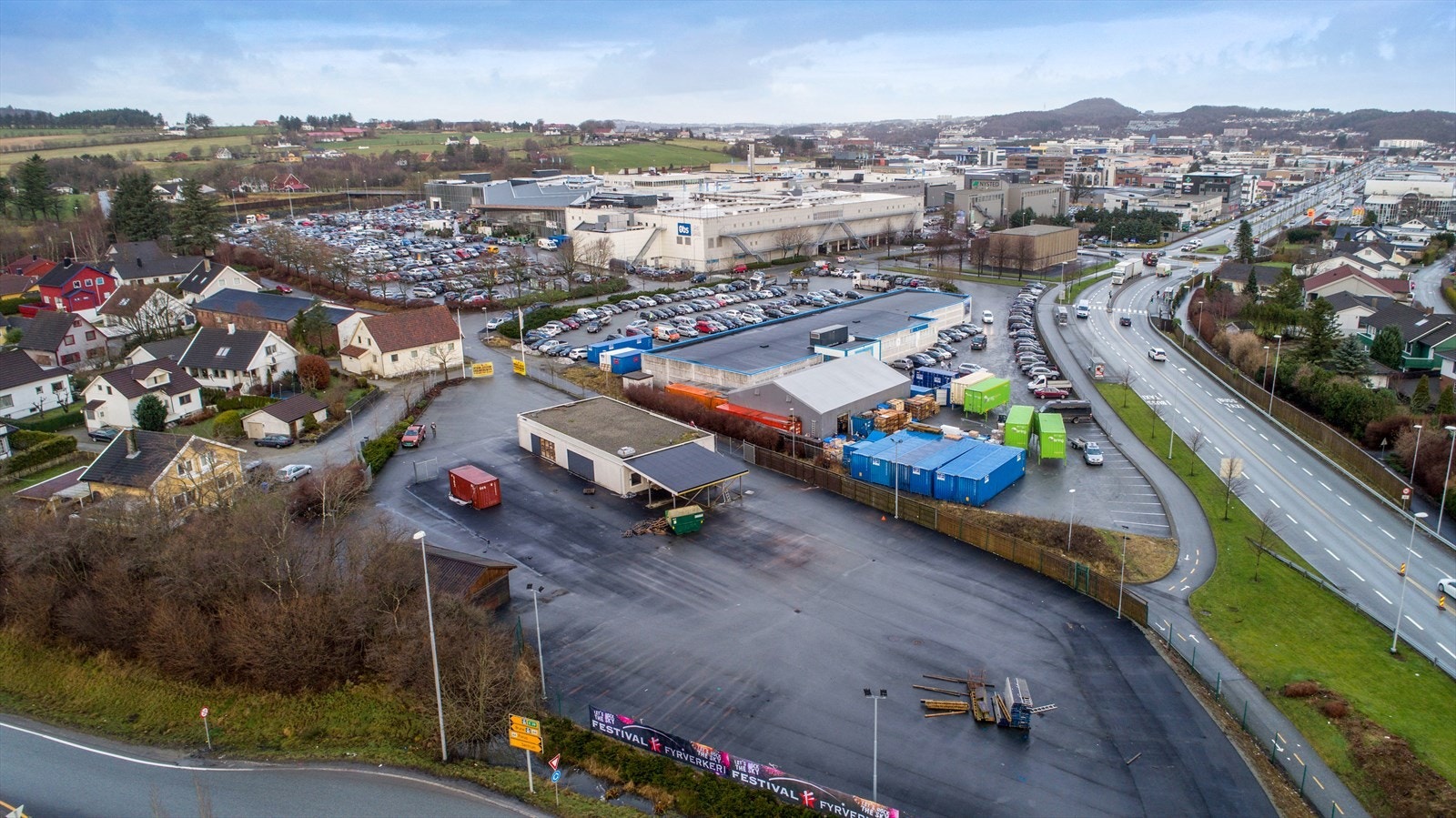 Oversikt fra før bussveien ble bygget Galleribilde