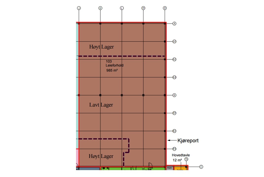 Plantegning over areal på ca. 1097 kvm BTA Galleribilde
