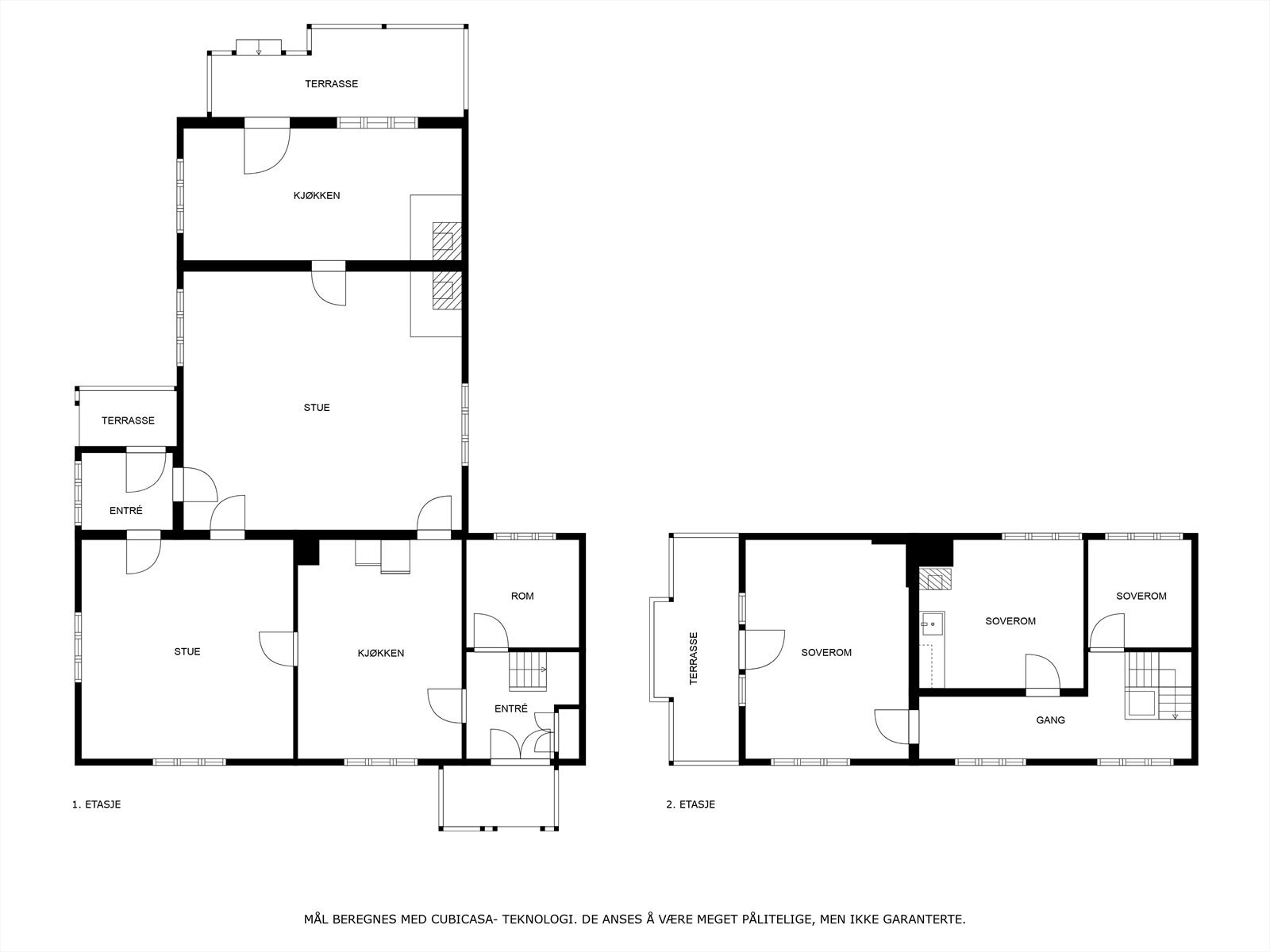 Plantegning begge plan Hallingstue Galleribilde