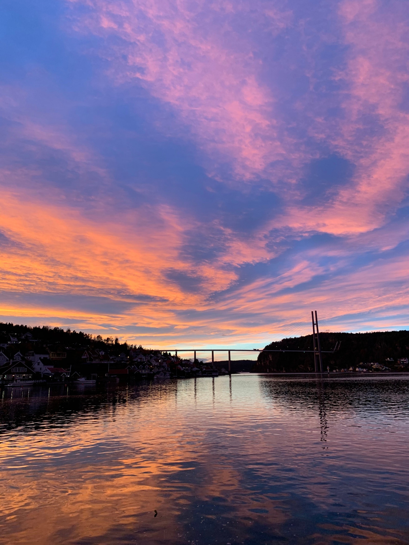 solnedgang fra kontorvinduene Galleribilde