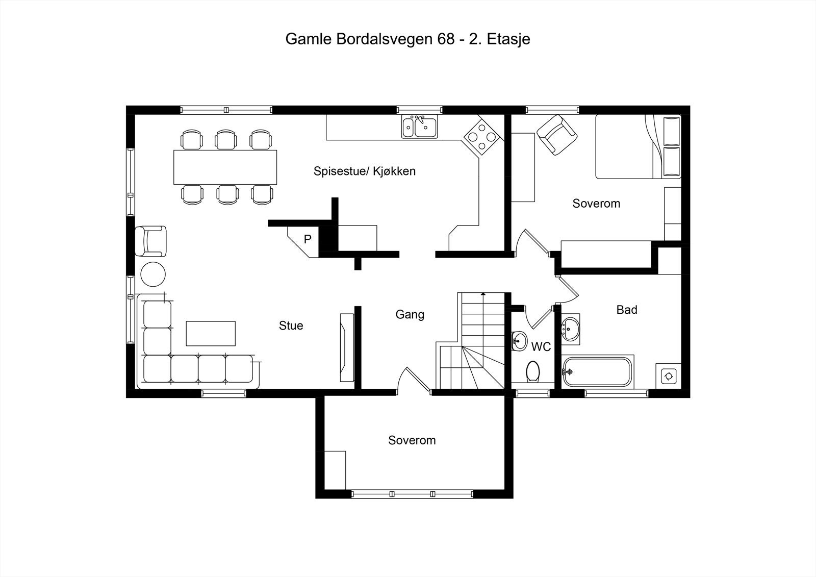 Planskisse 2 etasje. Galleribilde