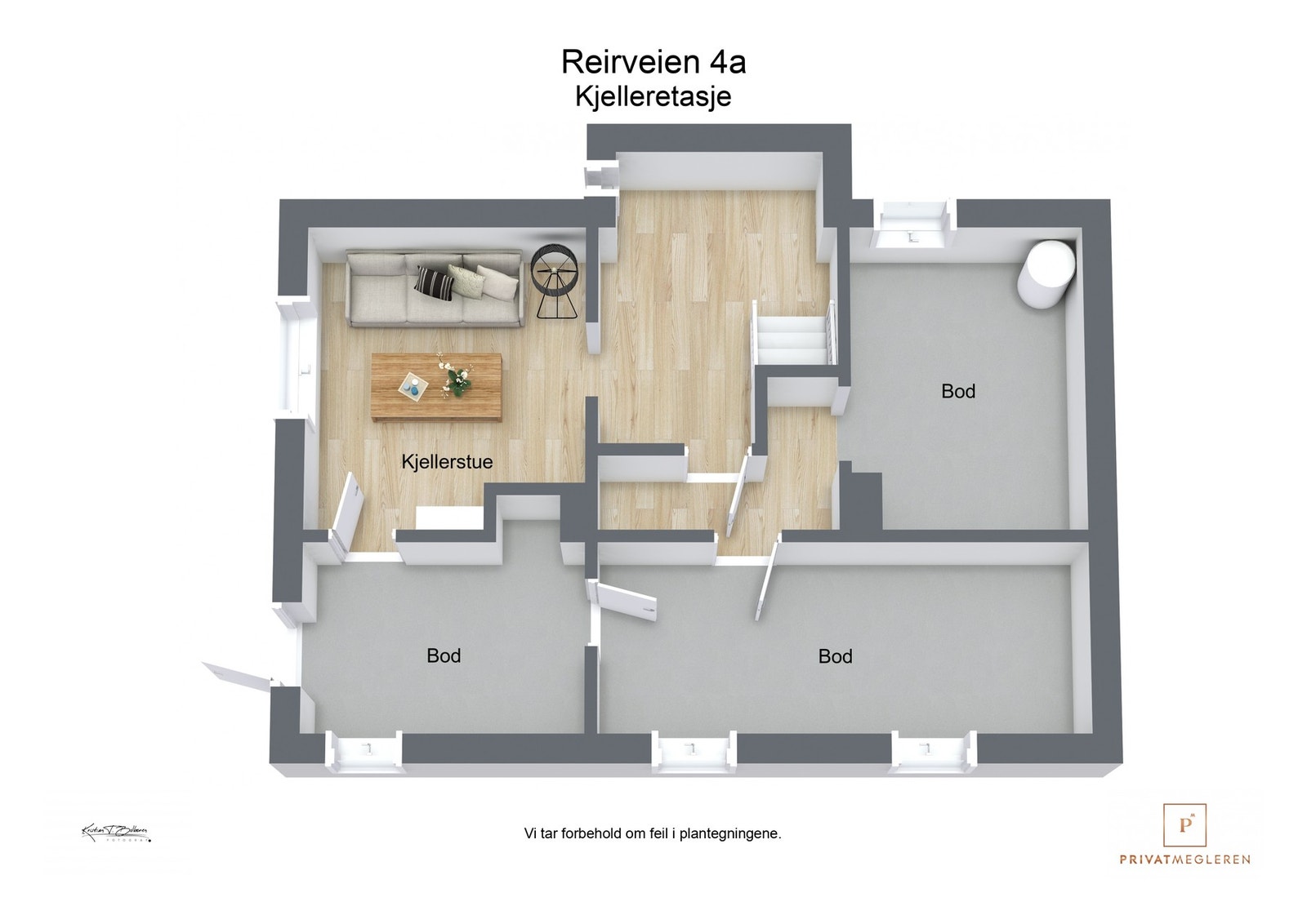 3 D plantegning kjeller hovedhus Galleribilde