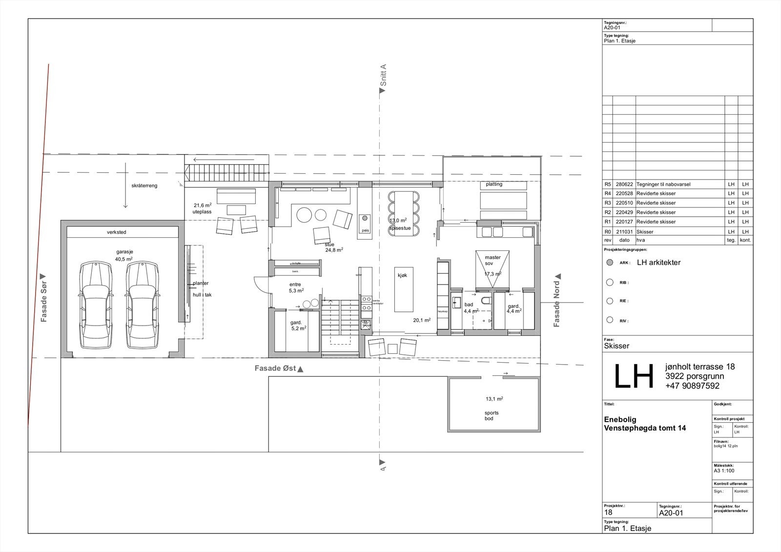 Plantegning 1. etasje Galleribilde