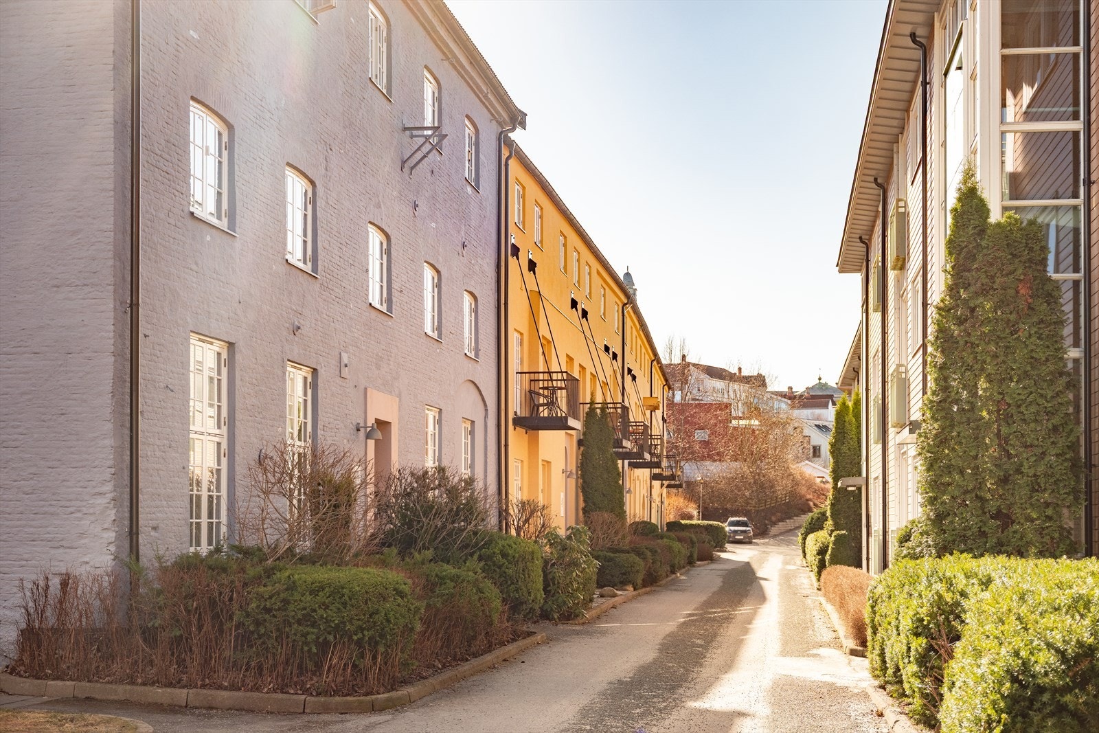 Fasaden ble pusset og malt i perioden 2016-2021. Galleribilde