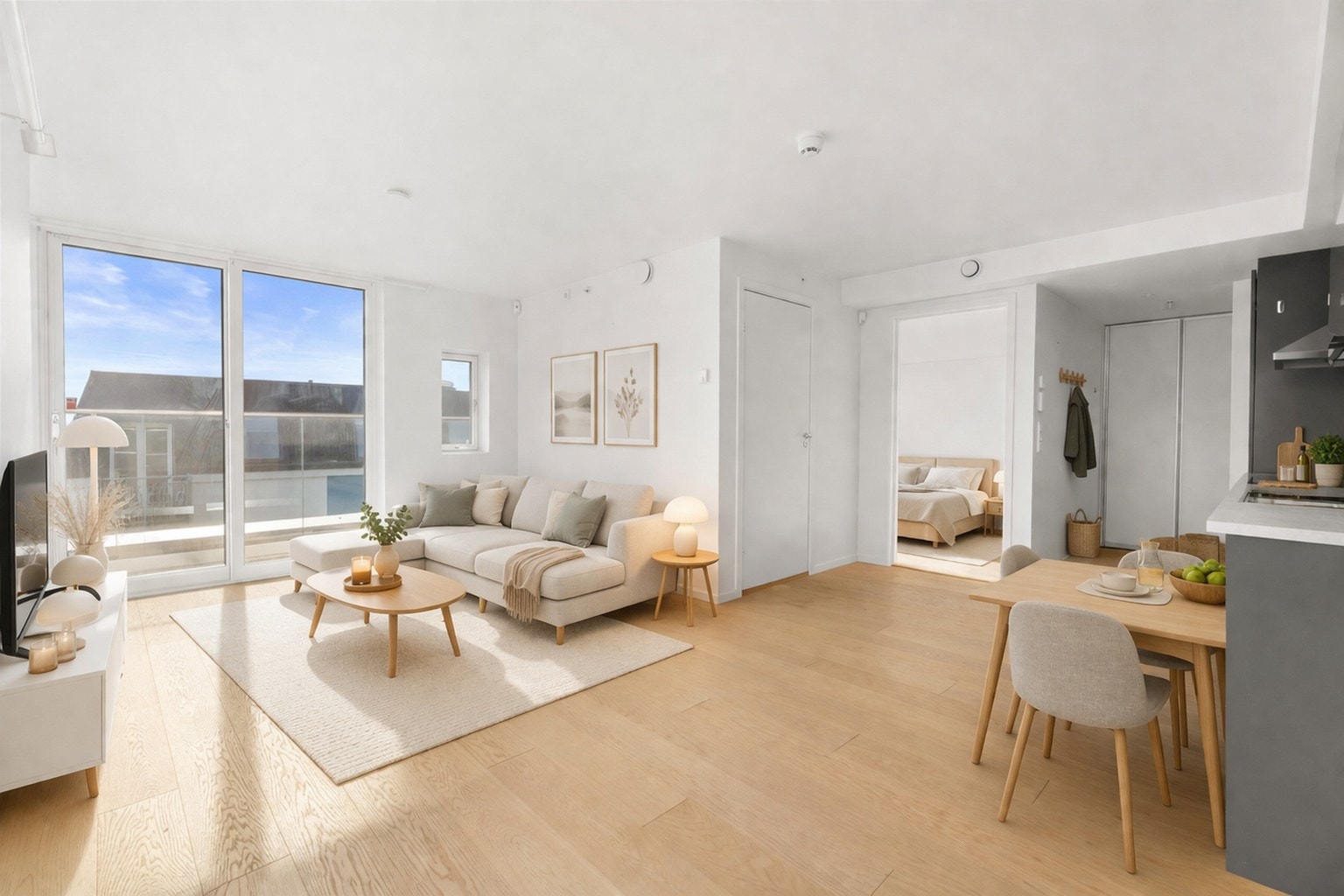 Dette er en unik mulighet for deg som ønsker en moderne leilighet med en sjelden god uteplass midt i byen. (Digital styling) Galleribilde