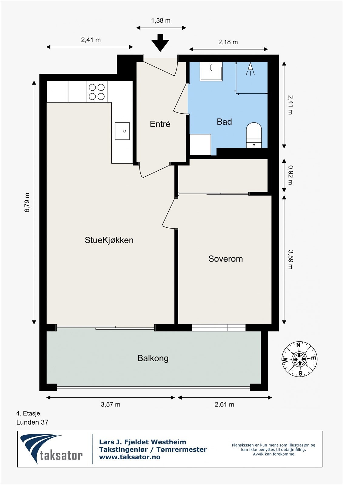Boligen ligger i byggets 4. etasje med heisadkomst. Galleribilde