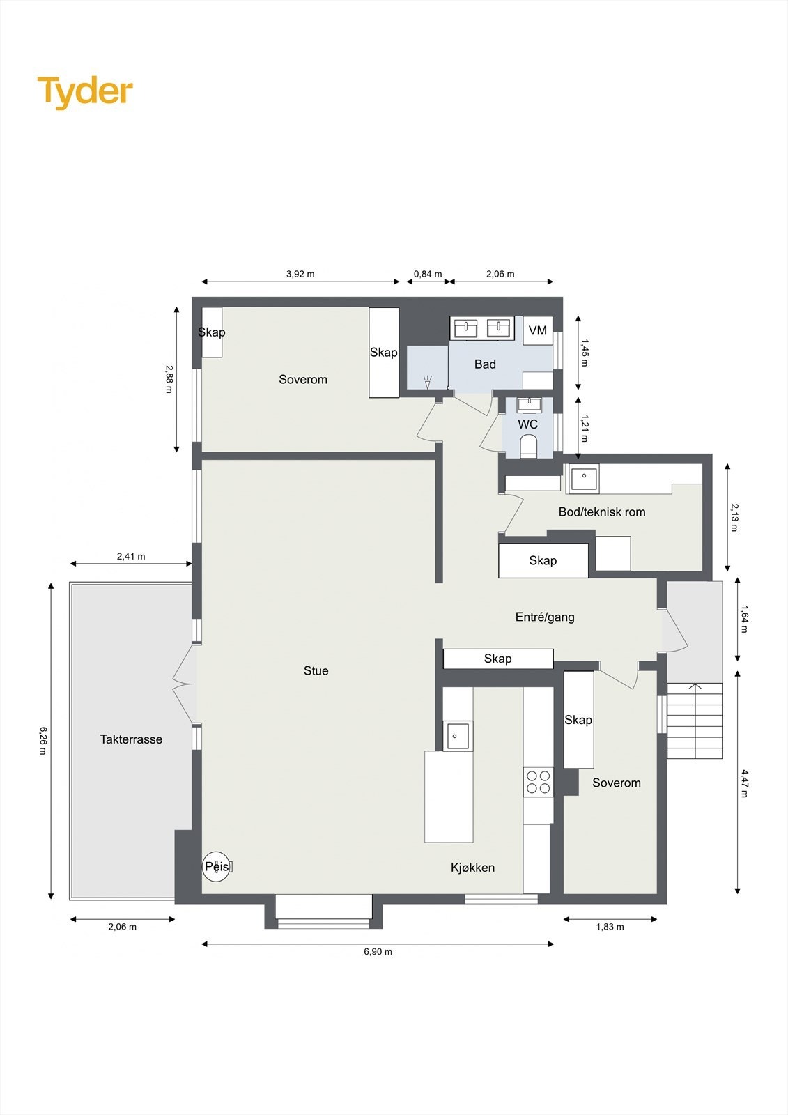 Plantegning 1. etasje Galleribilde