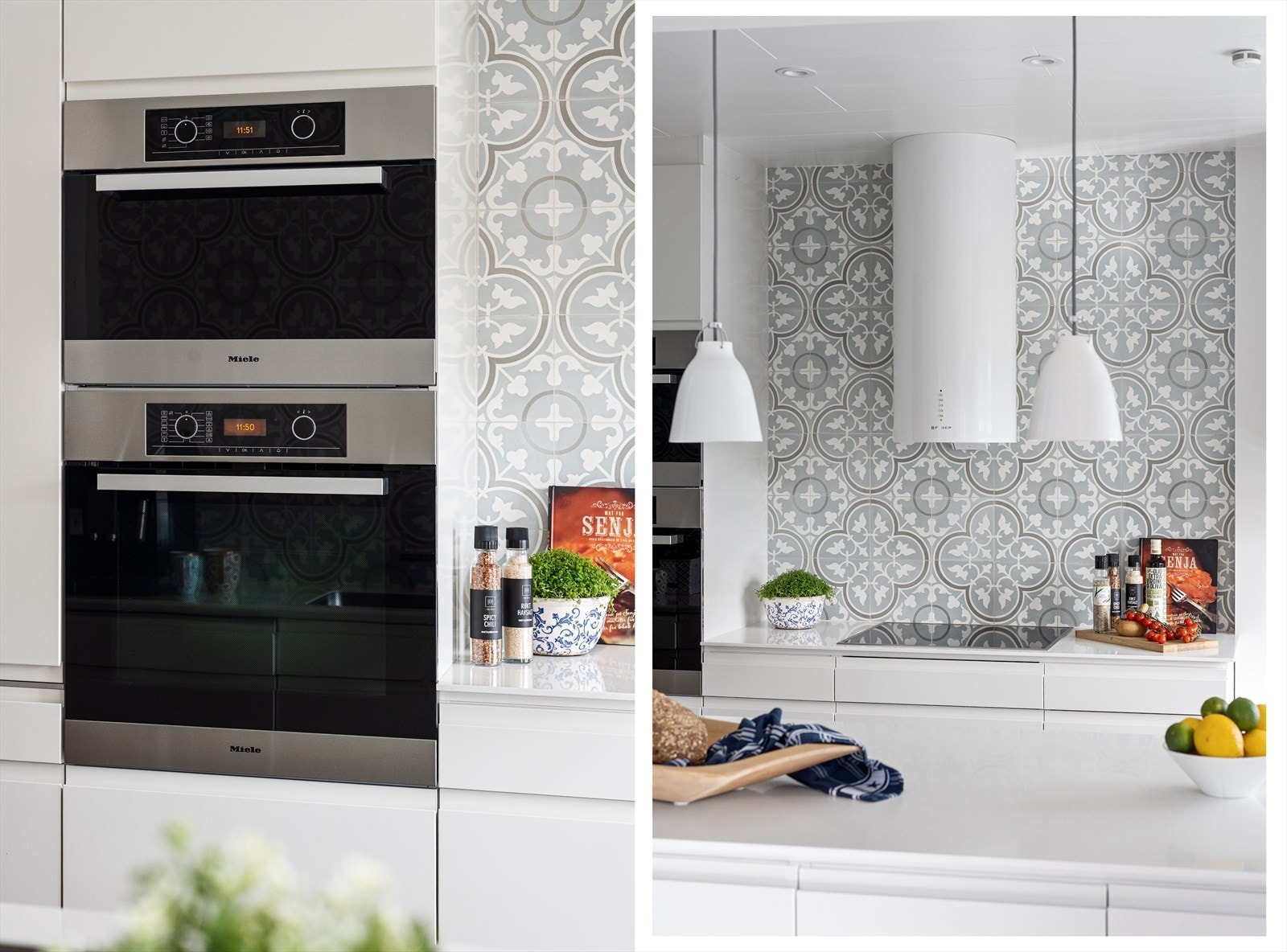 Kjøkkenet er fullt utstyrt med integrert stekeovn, platetopp, komfyr, dampovn, oppvaskmaskin og kjøl/frys. Galleribilde