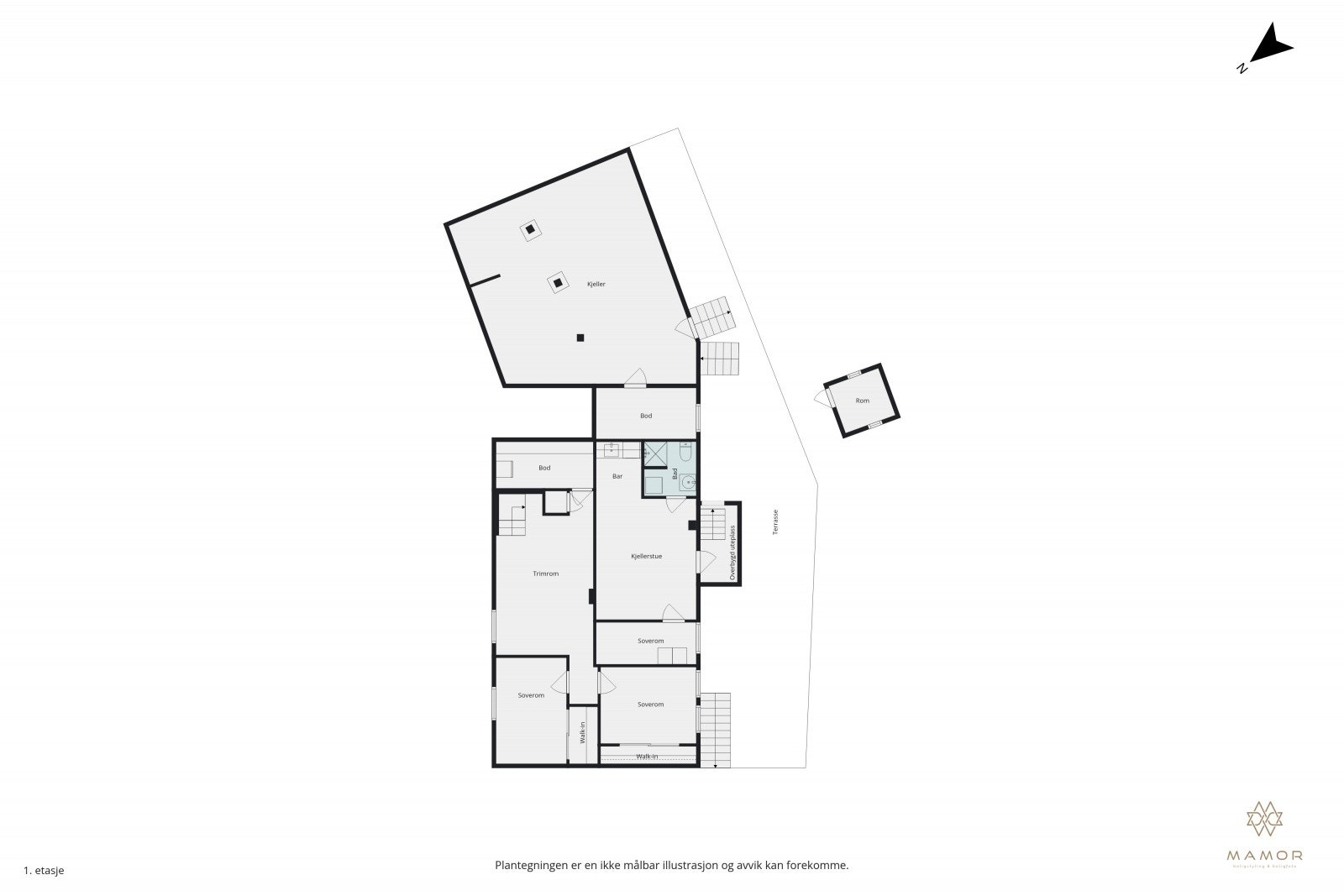 Plantegning underetasje Galleribilde