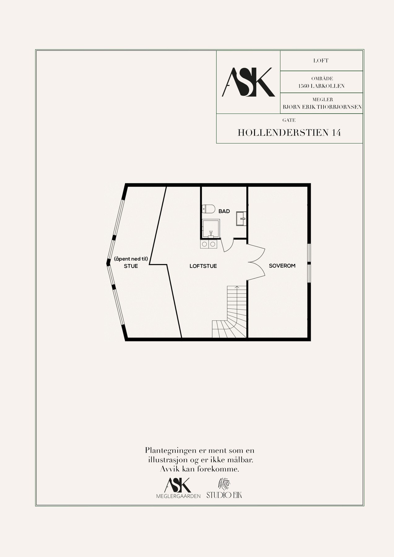 Plantegning loftsetasje Galleribilde
