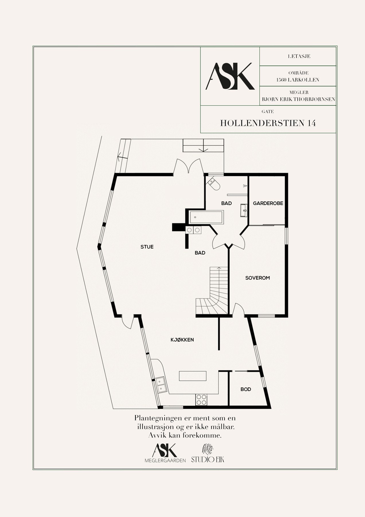 Plantegning 1. etasje Galleribilde