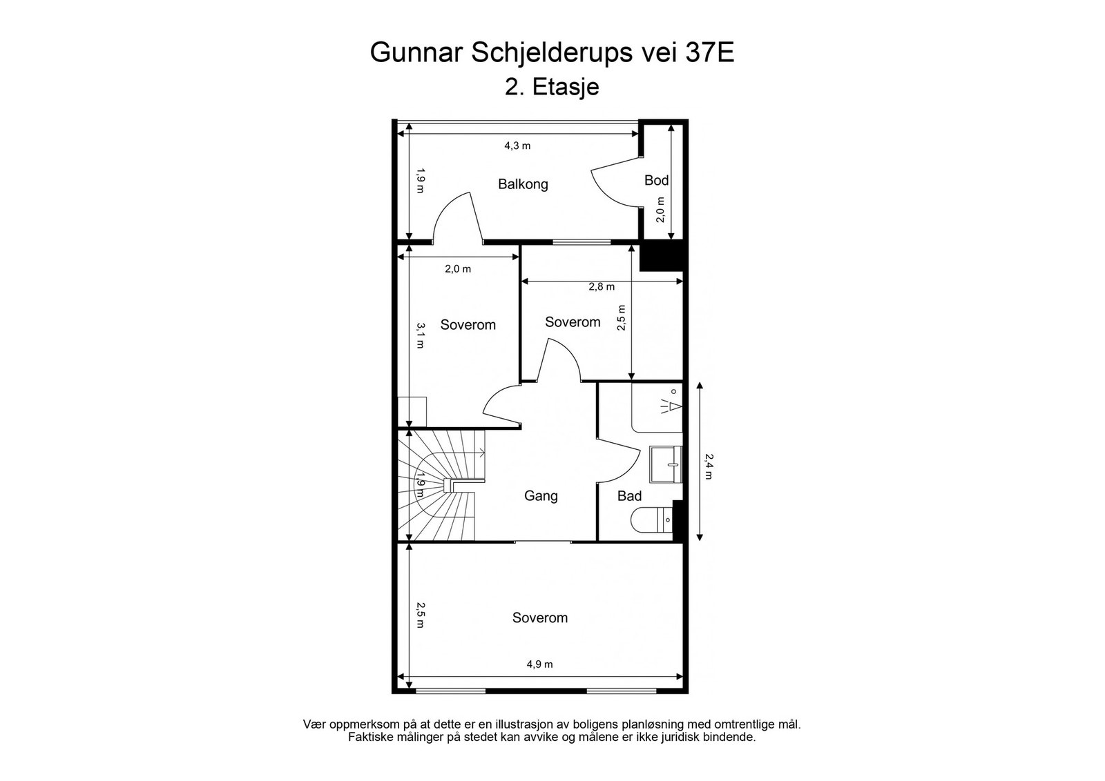 Plantegning 2. etasje Galleribilde