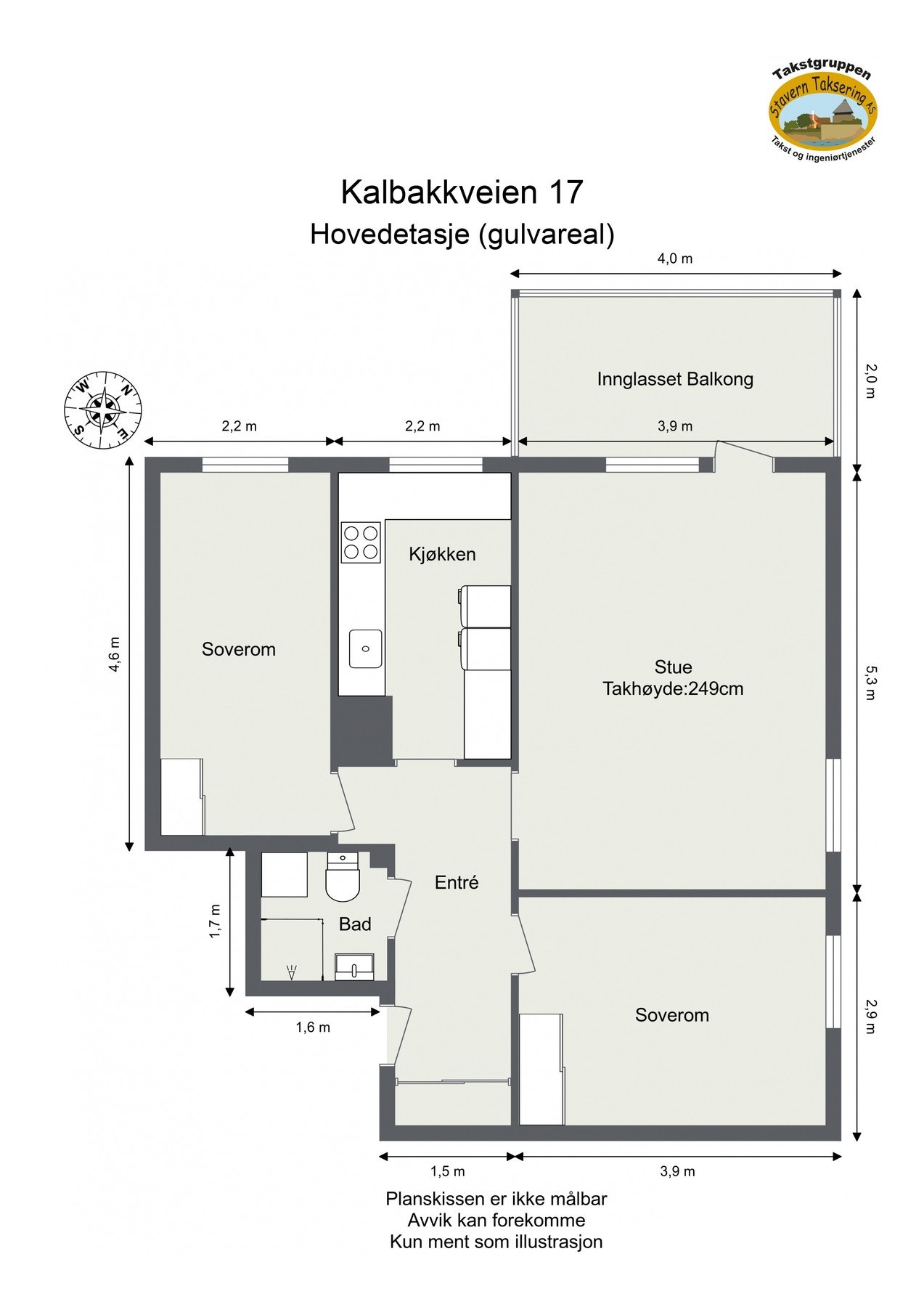Oppmålt planløsning Galleribilde