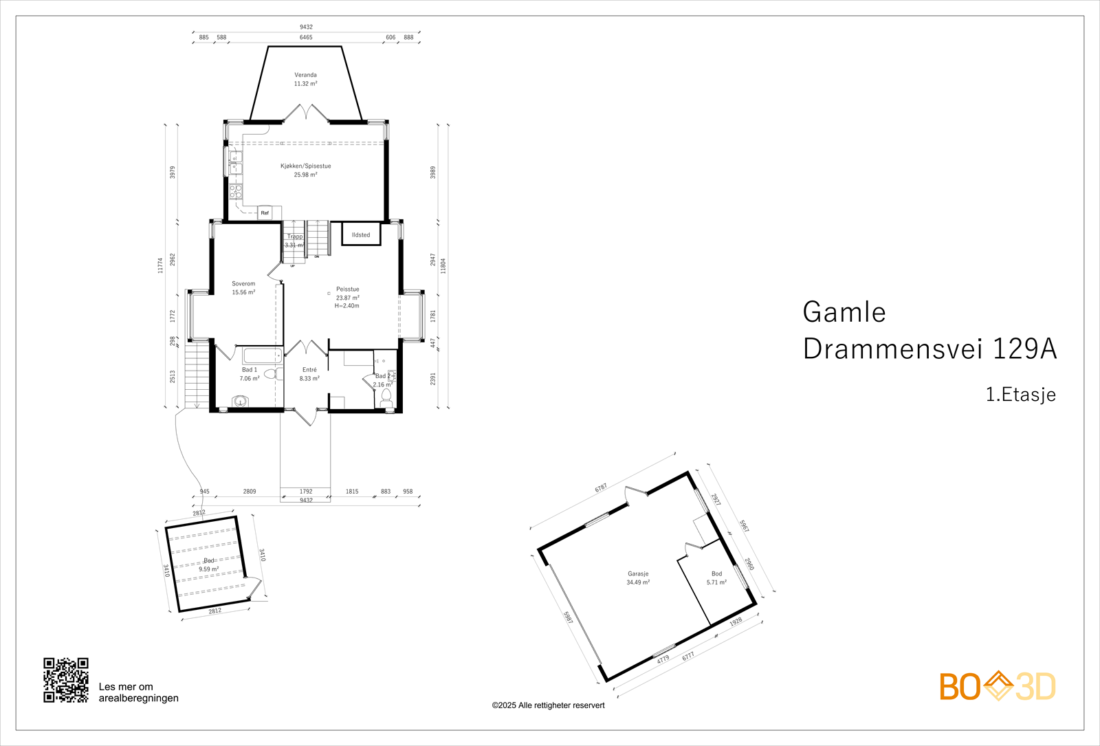 Gamle Drammensvei 129A - 1.Etasje, utvendig bod og garasje. Galleribilde