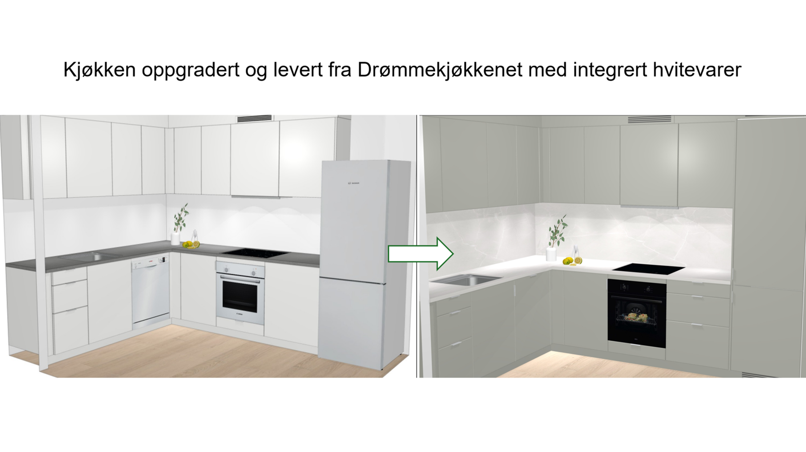 Kjøkken oppgradert til Drømmekjøkkenet. Tilvalgsperioden er over og dette er et "must-have"! Galleribilde