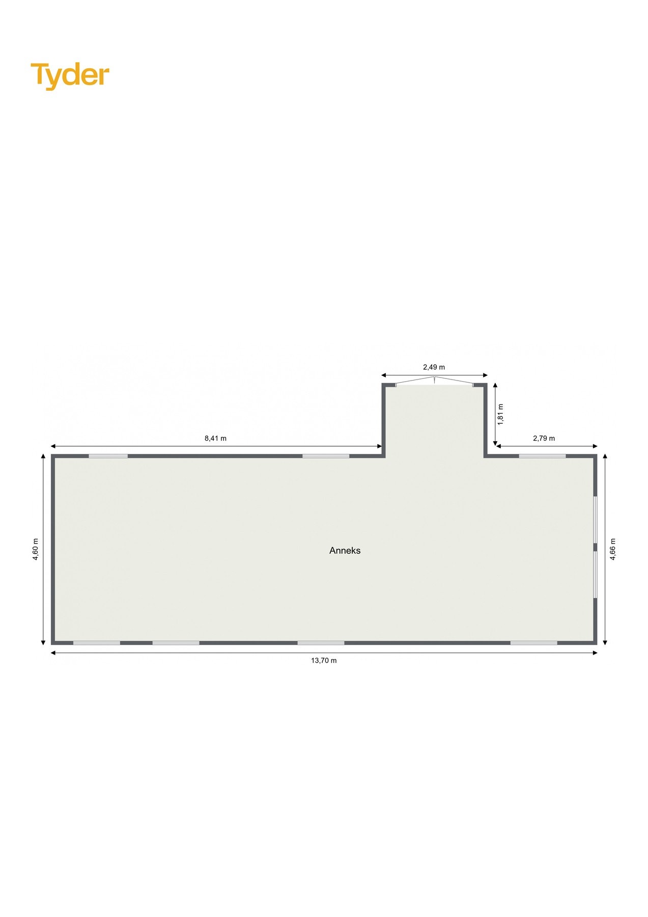 Plantegning anneks. Galleribilde