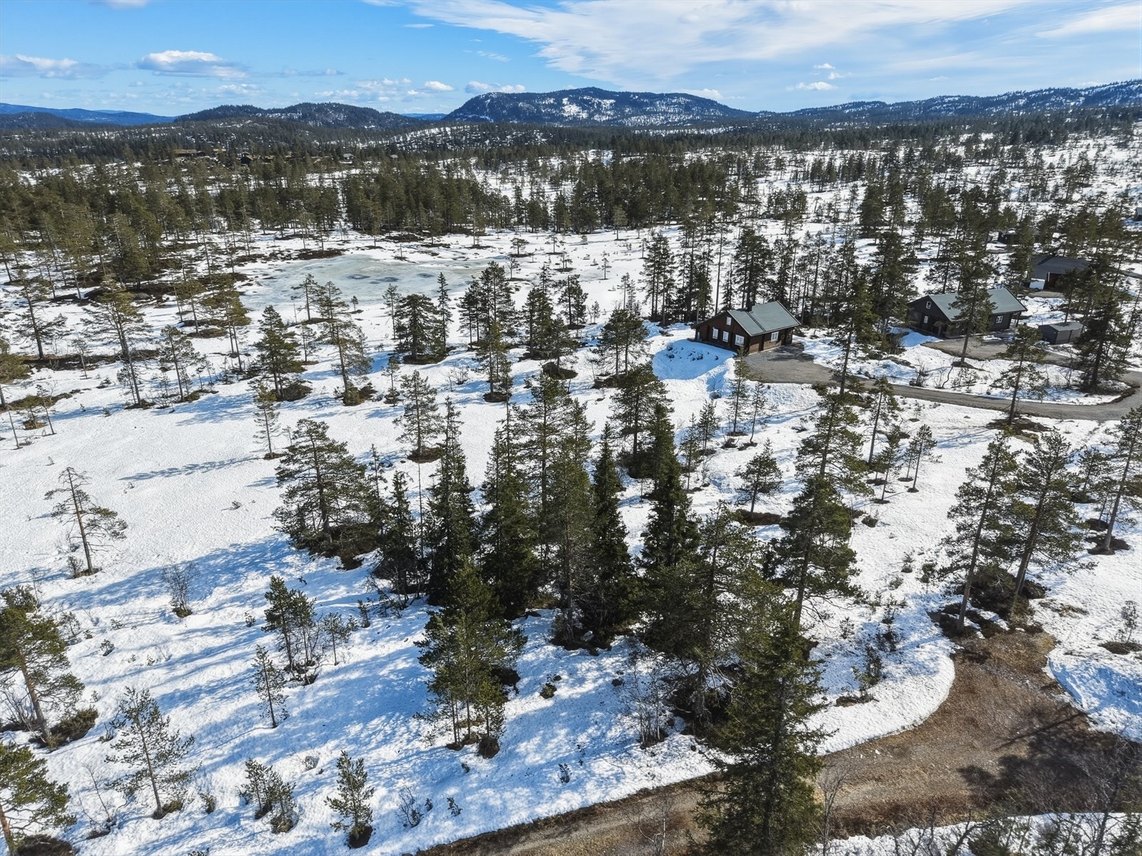 Naturskjønt område med variert terreng og skog. Galleribilde