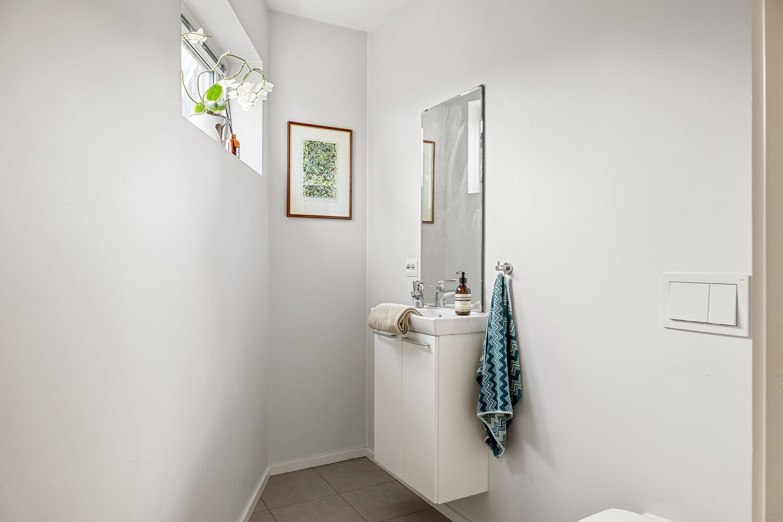 Gjestetoalett er plassert i tilknytning til gangen. Galleribilde