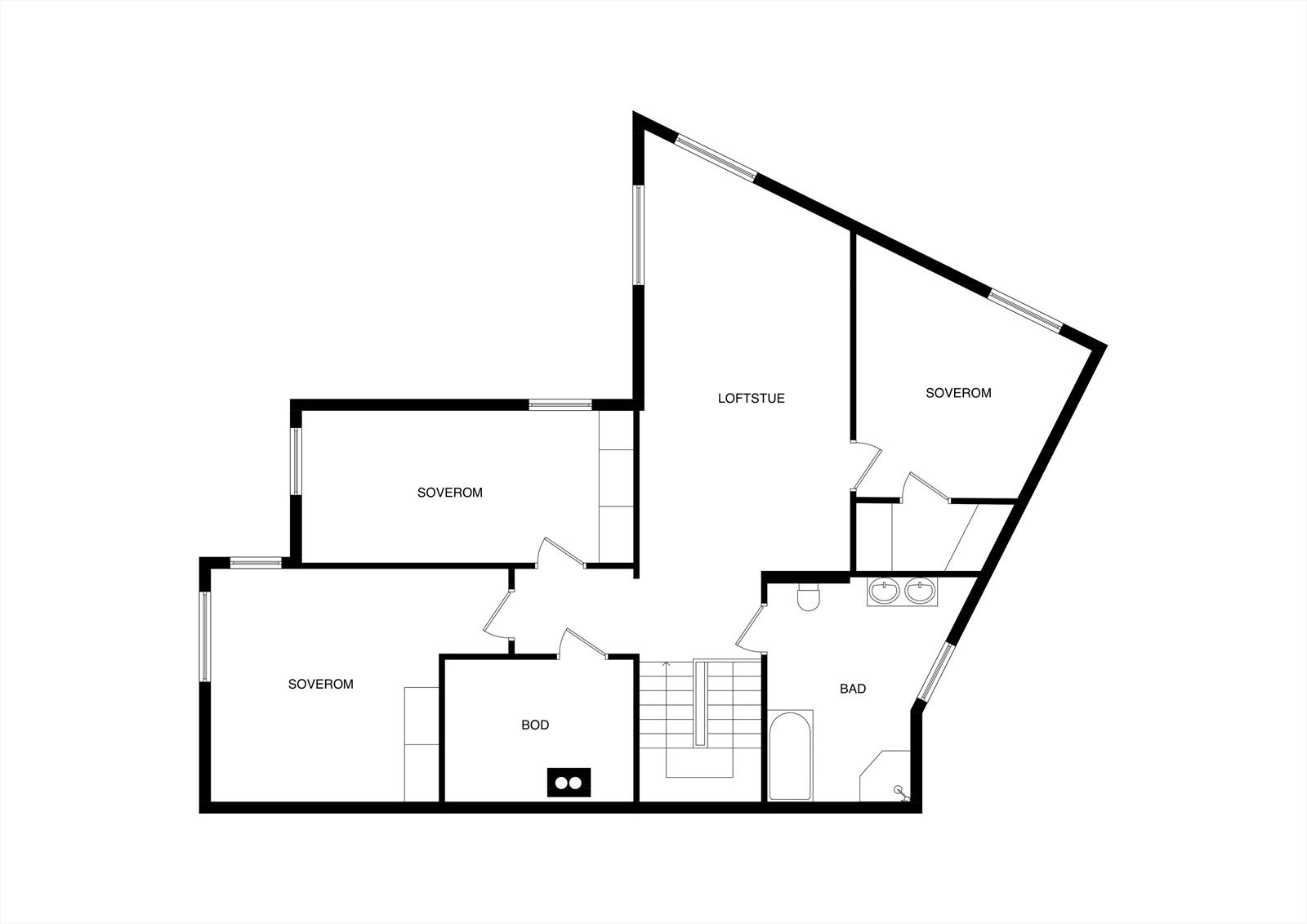 Plantegning 2. etasje Galleribilde